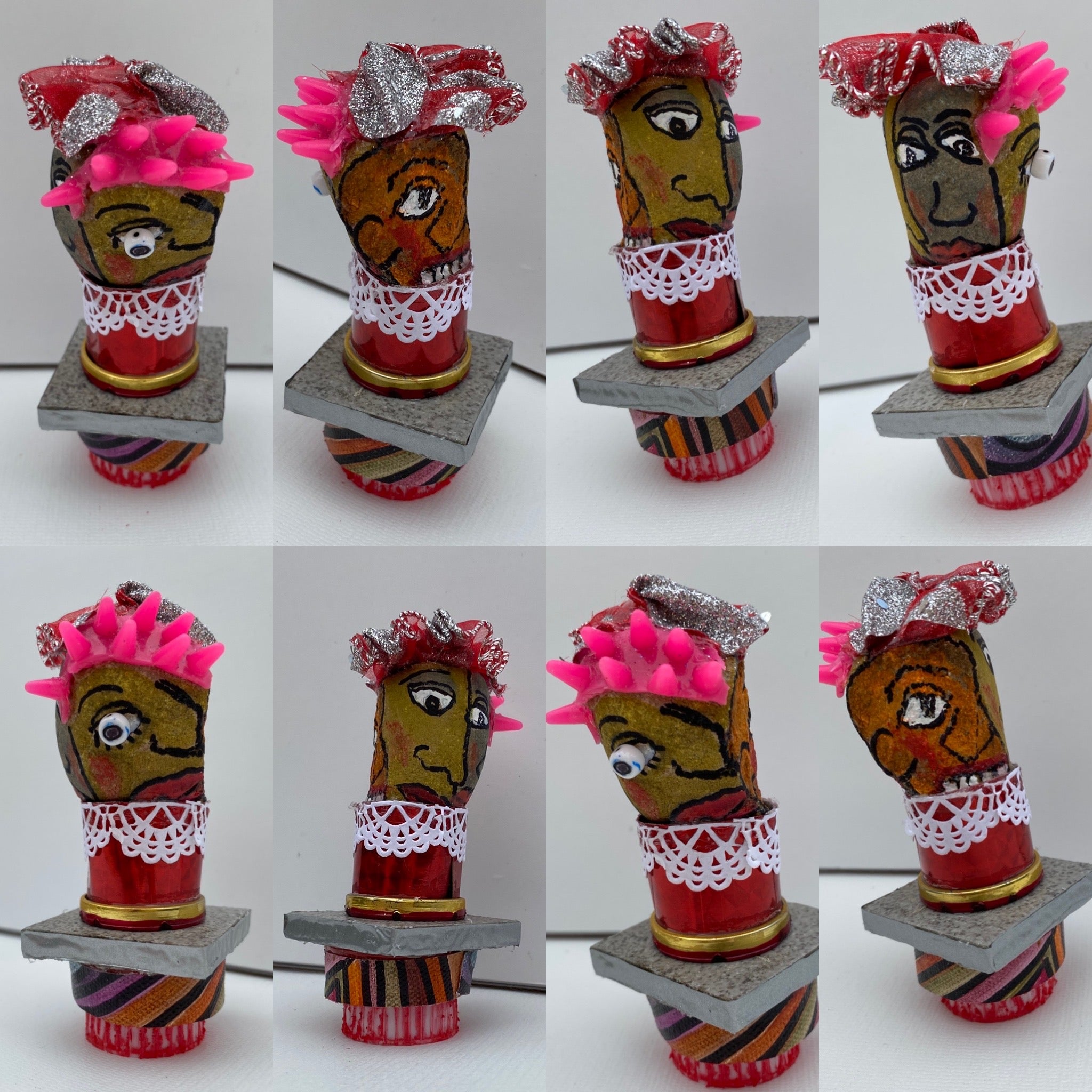 Glitzy Hat Spiky Hair Rock Character