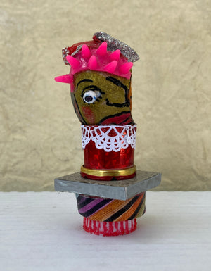 Glitzy Hat Spiky Hair Rock Character